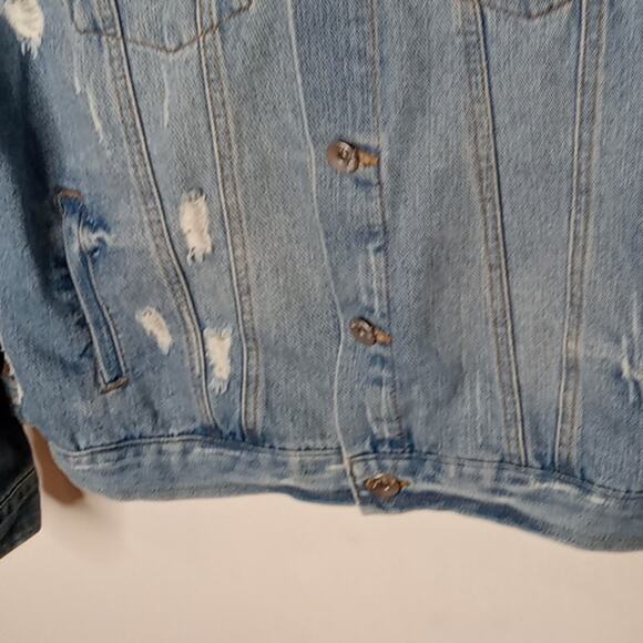 Ci Sono Girls Small Denim Jacket with Pink Faux Fur Collar. - Picture 5 of 8